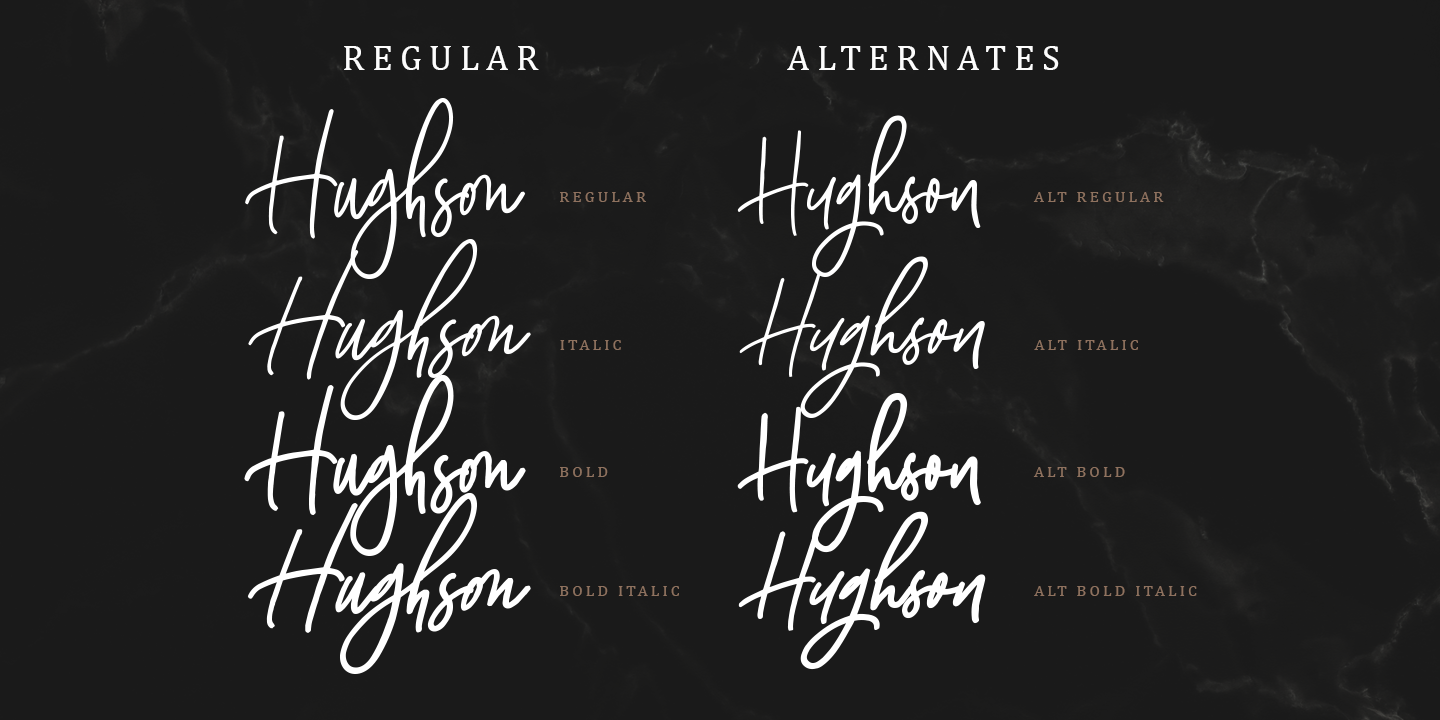 Hughson Alt Regular Font preview